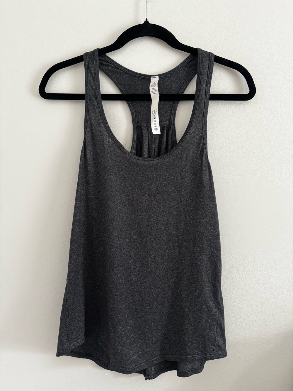 lululemon athletica Salute the Sun Charcoal Gray Racerback Split Tank size 4